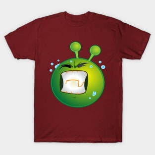 Alien Monster ET Extraterrestrial Martian Green Man in PAIN Emoji for Women, Men and Kids 9 T-Shirt